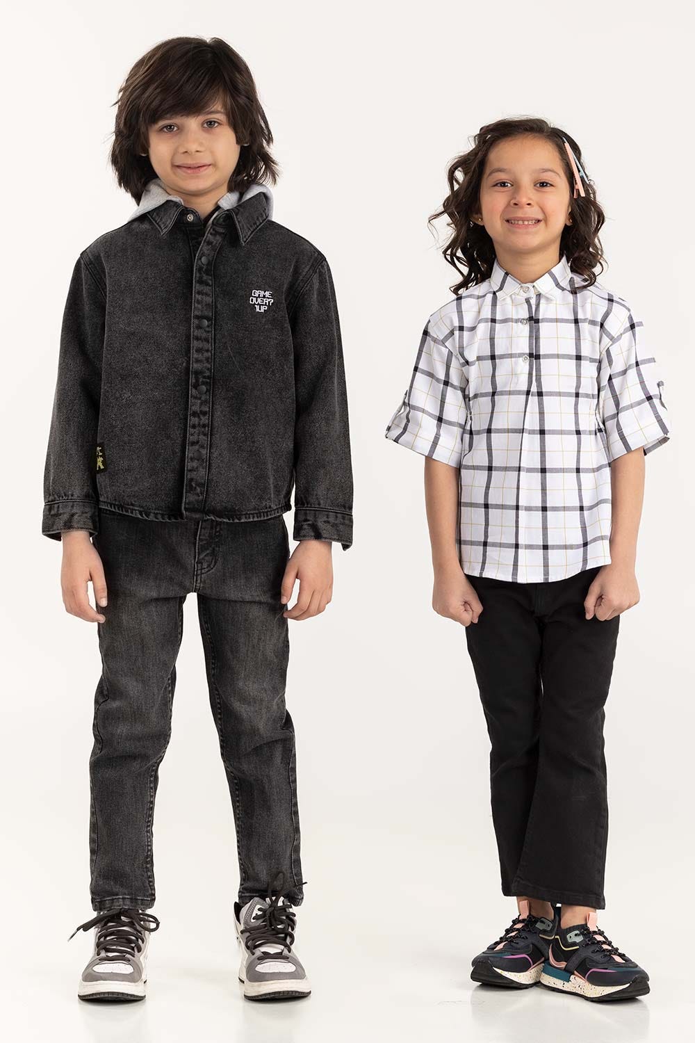 Junior Boy Charcoal Overshirt With Removable Hood