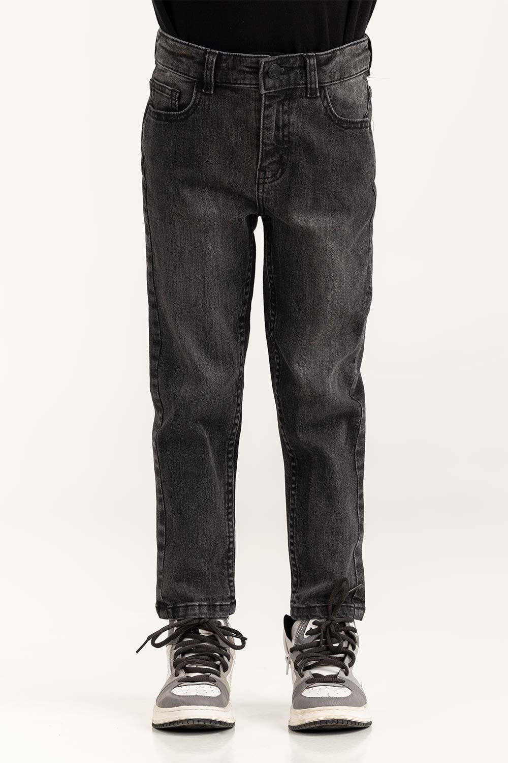 Junior Boy Dark Grey Five Pocket Jeans