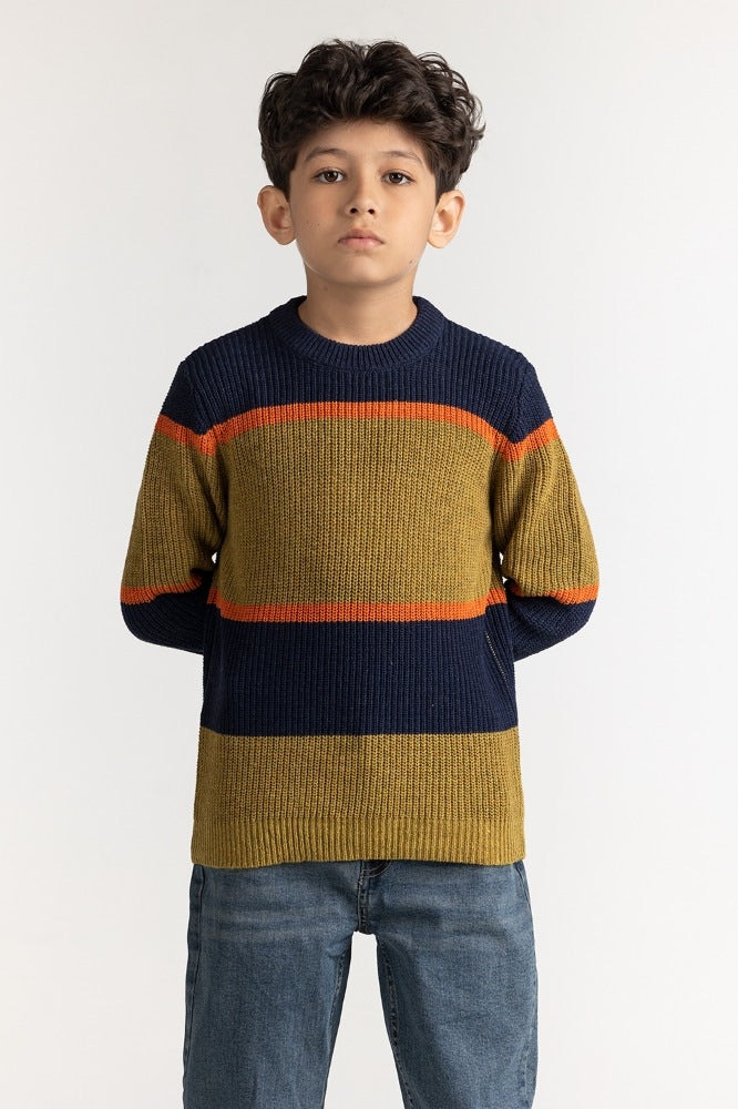 Junior Boy Multi Basic Sweater
