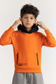 Junior Boy Orange Printed Sweatshirt