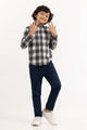 Junior Boy Black And White Casual Shirt
