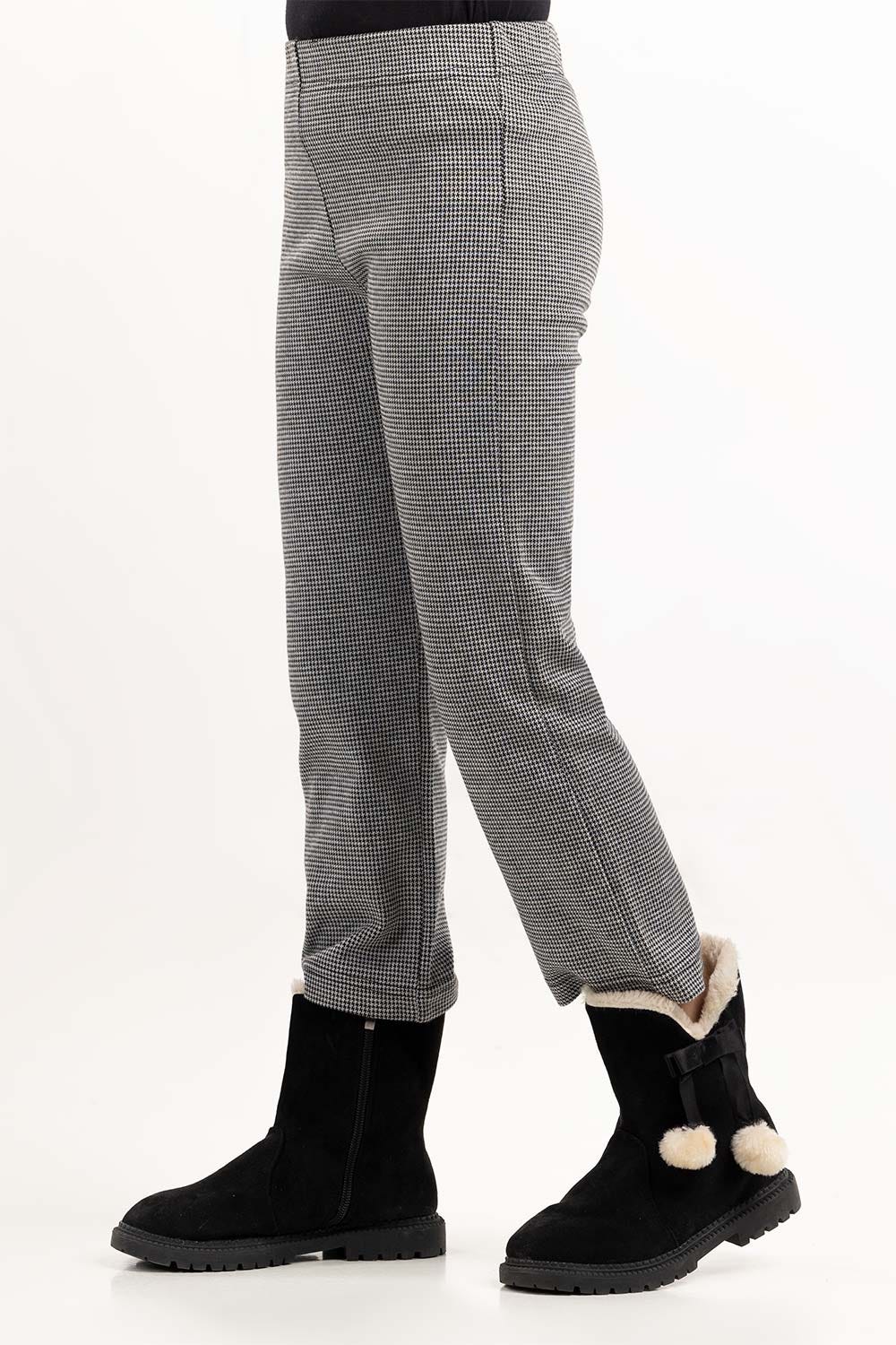 Junior Girl Black And White Trouser