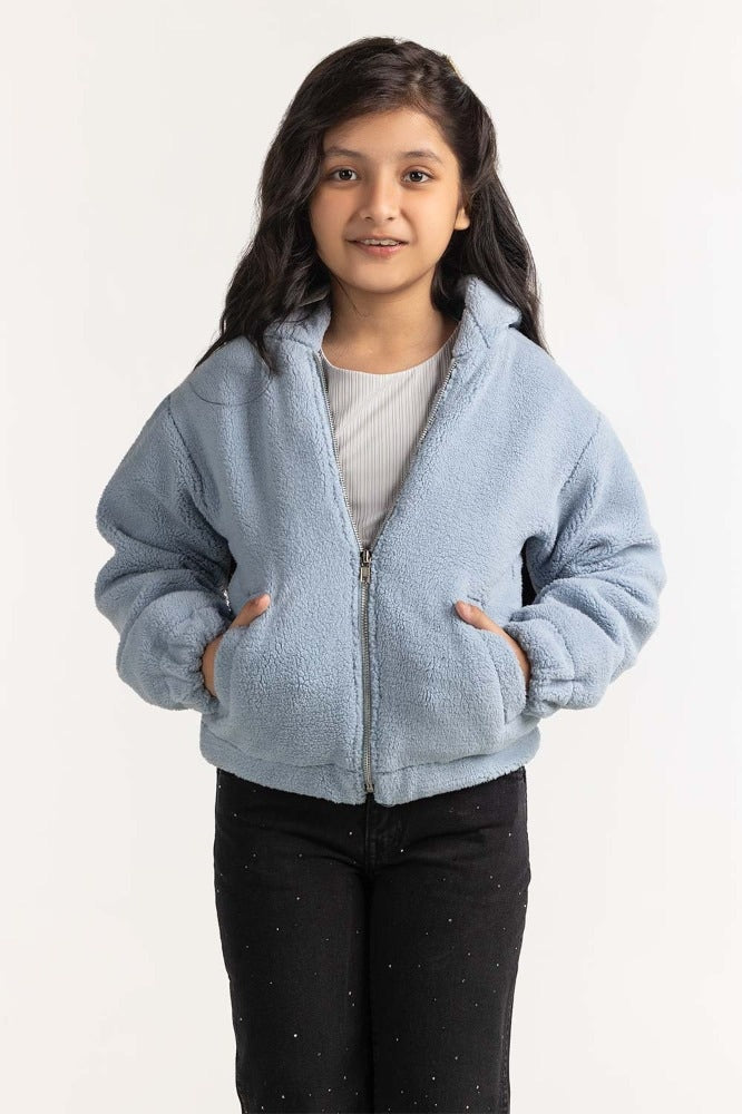 Junior Girl Blue Basic Hoodie