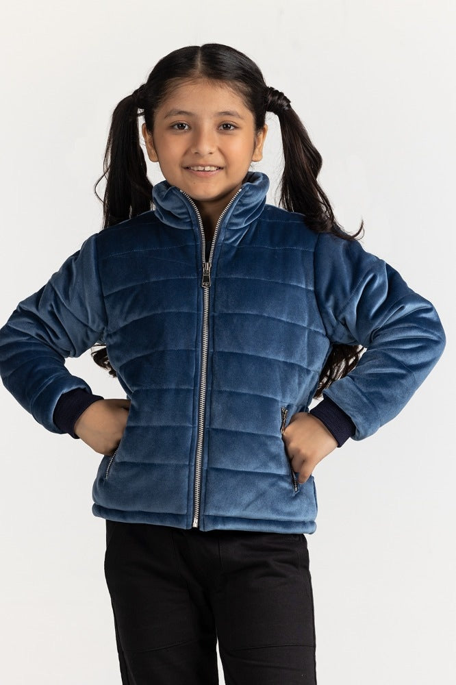 Junior Girl Dusty Blue Basic Jackets