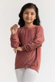 Junior Girl Maroon Basic Sweatshirt