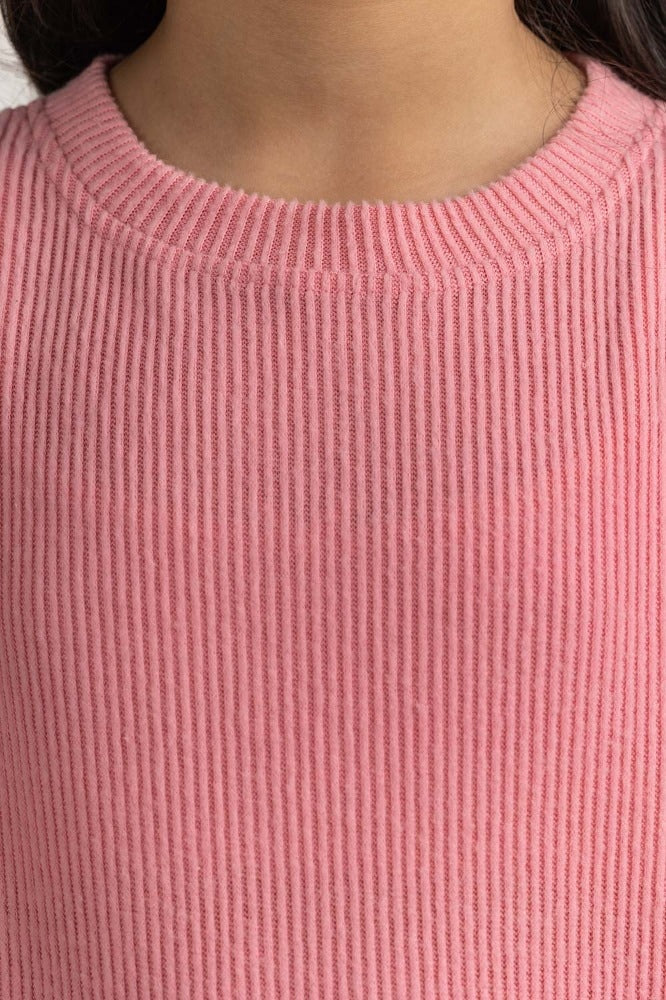 Junior Girl Pink Basic Sweatshirt