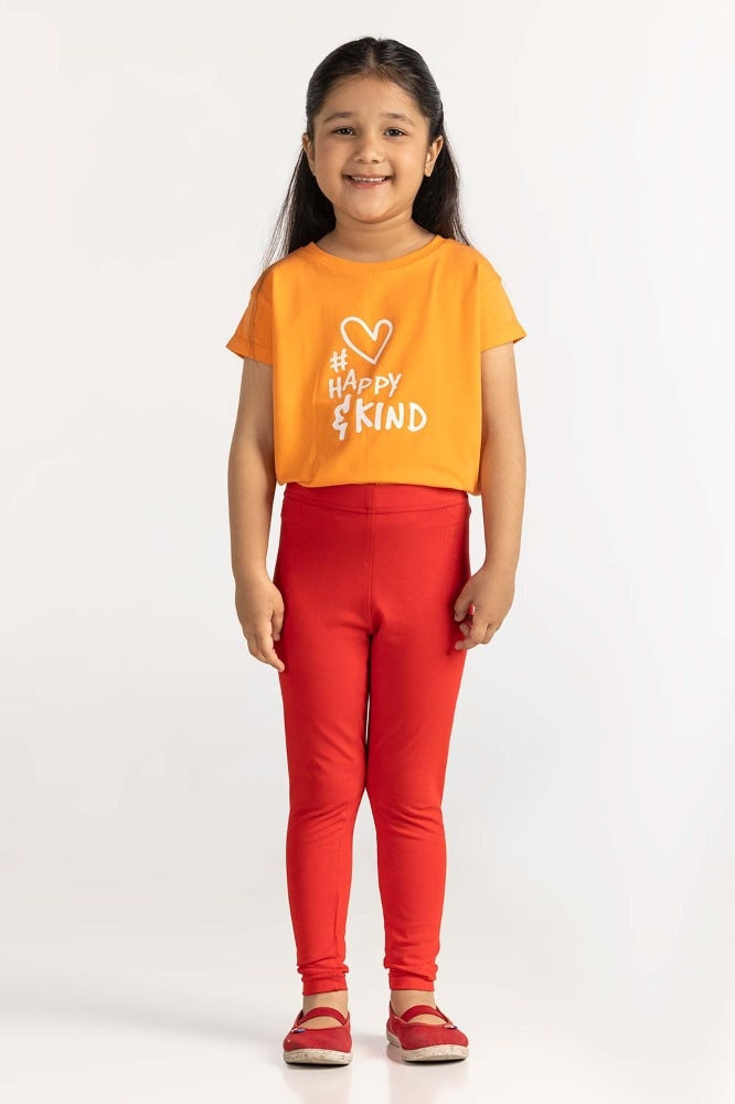 Junior Girl Red Knit Bottom Trouser