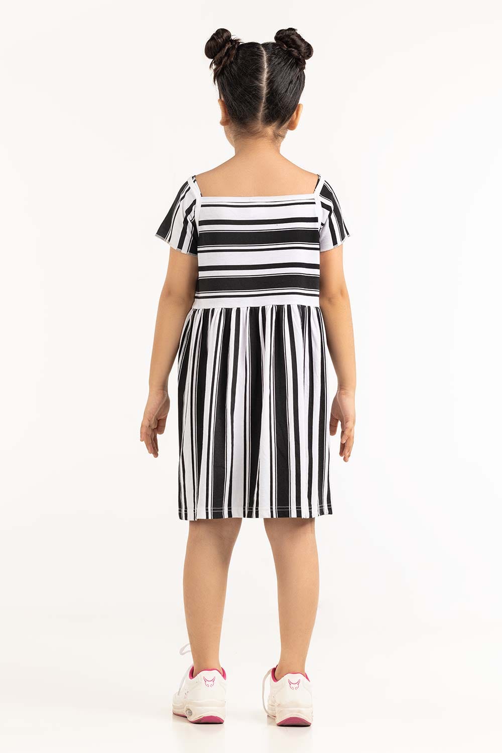 Junior Girl White And Black Dress