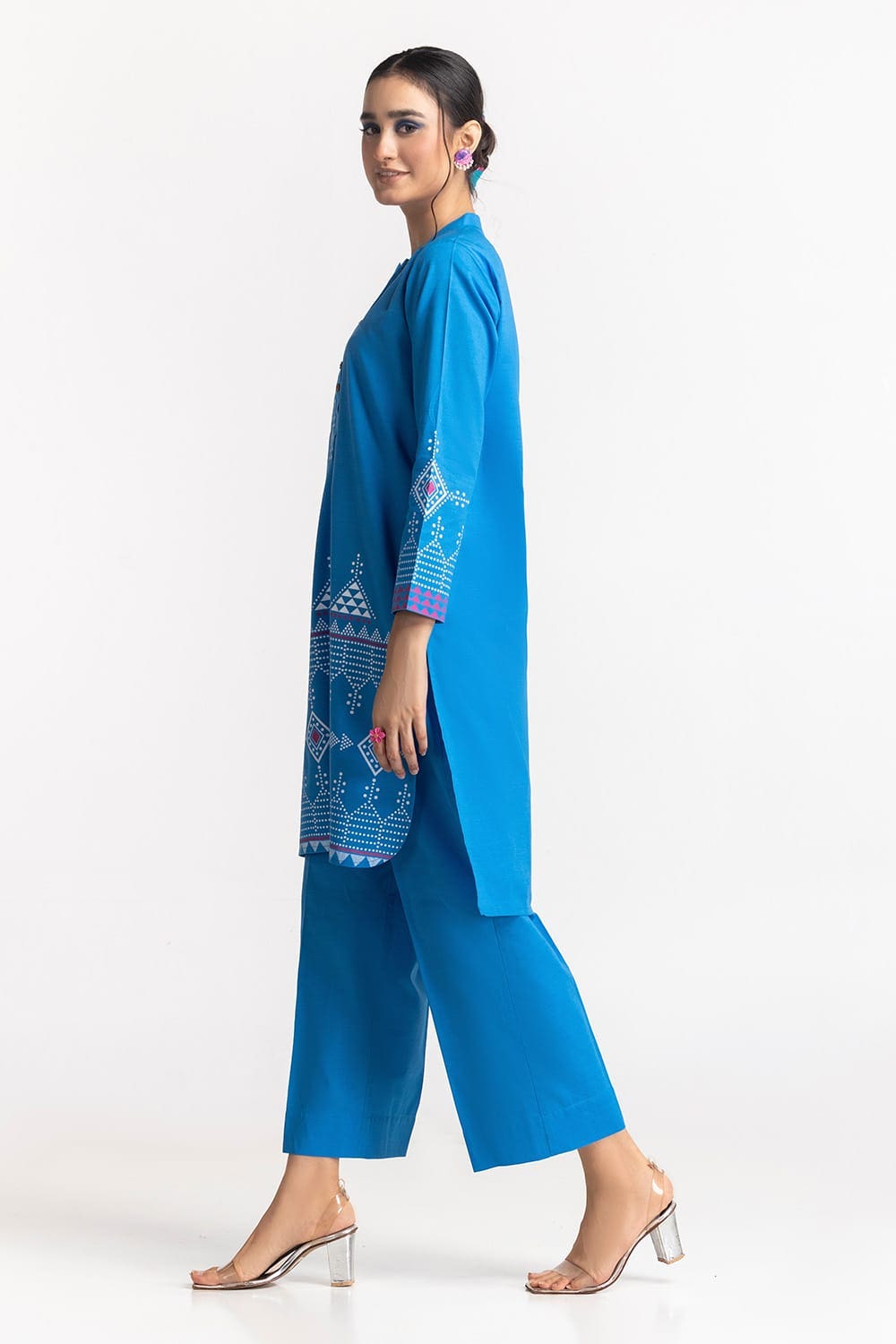 Chambray Block Printed Co-Ord Set