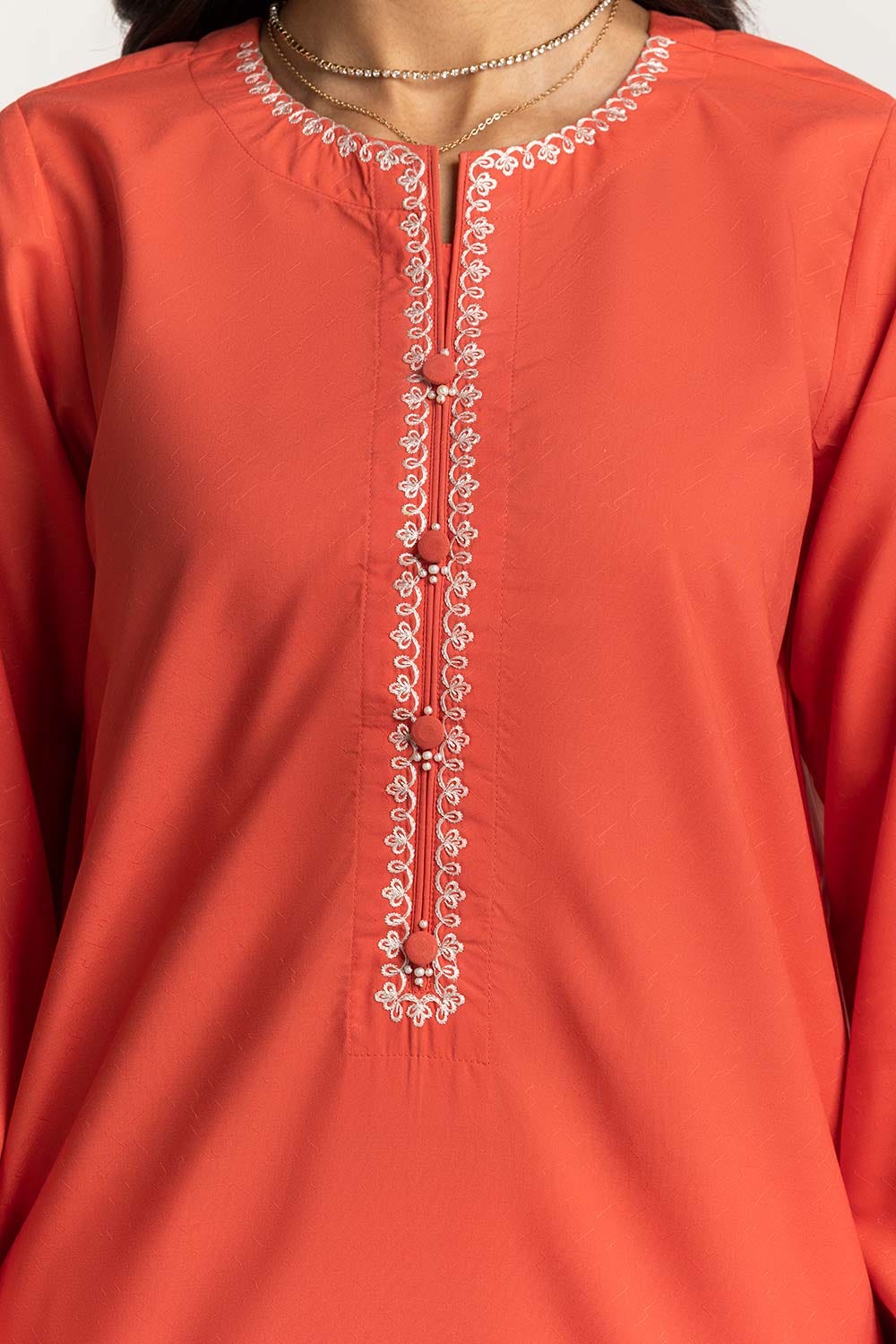 Blended Embroidered Shirt And Dyed Trouser