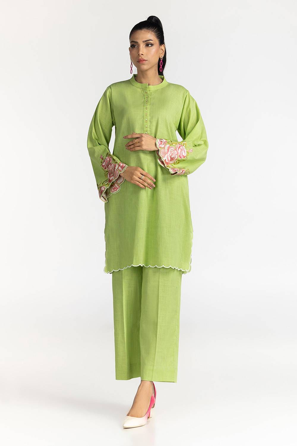 Cotton Slub Embroidered Co-Ord Set