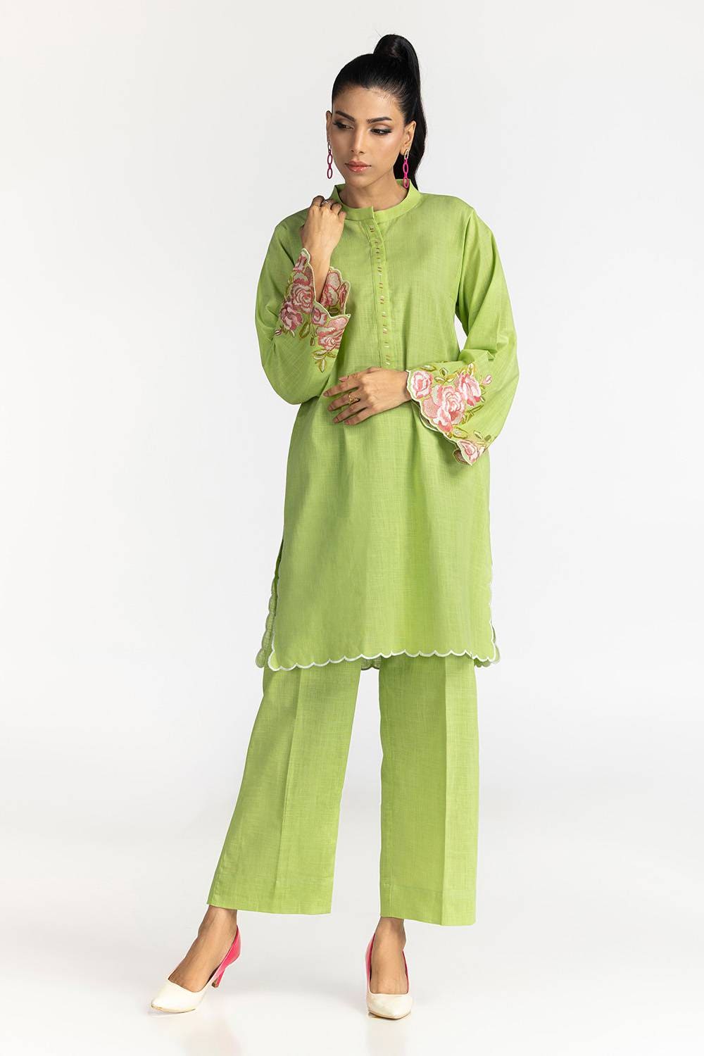 Cotton Slub Embroidered Co-Ord Set