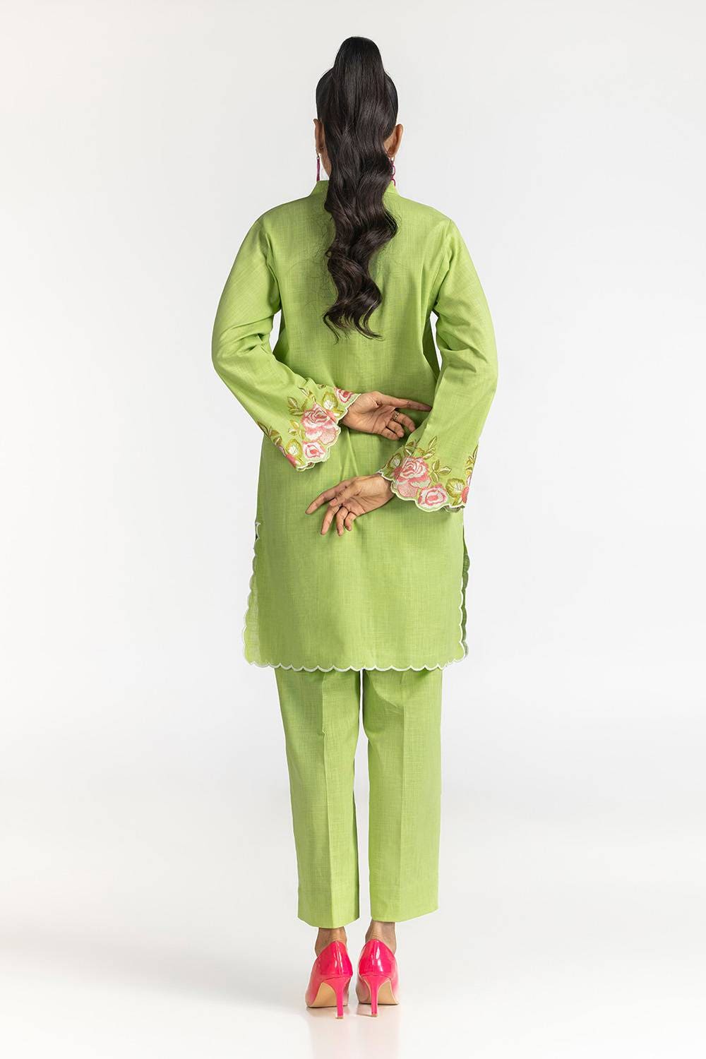 Cotton Slub Embroidered Co-Ord Set