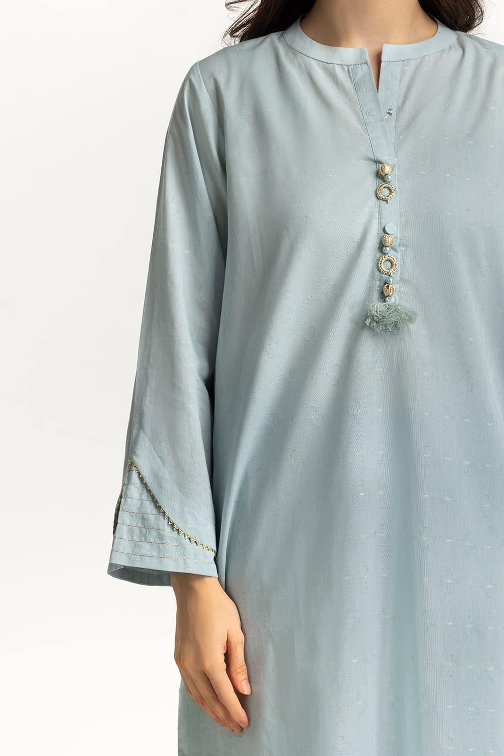 Lurex Jacquard Embellished Shirt And Trouser