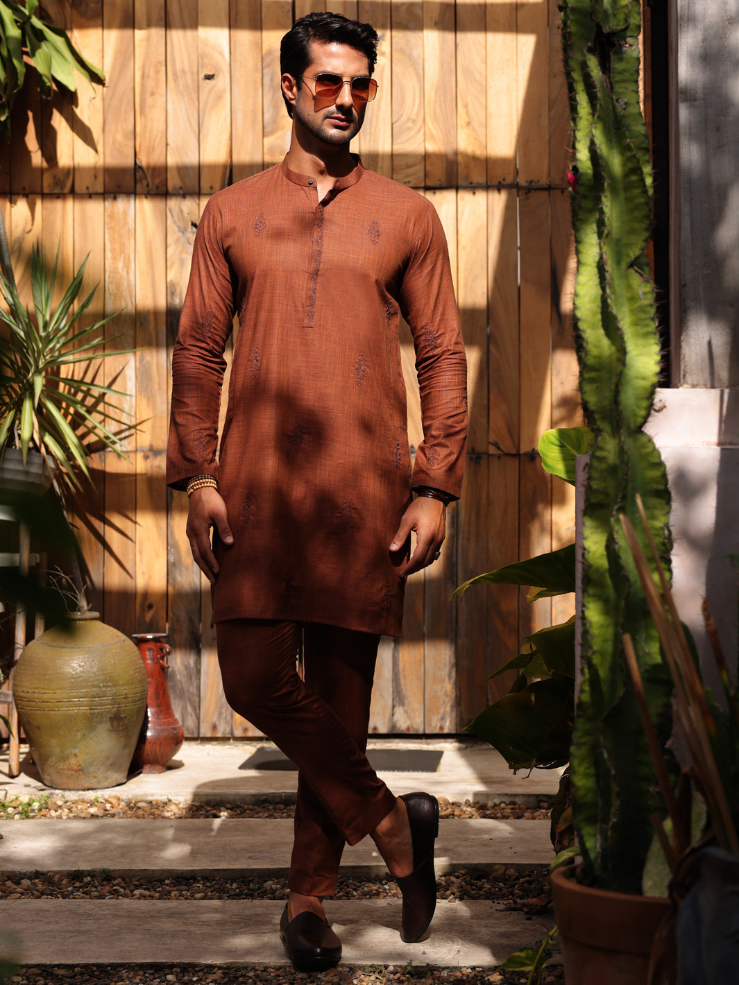 Rust Cotton Kurta Trouser - AL-KT-2931