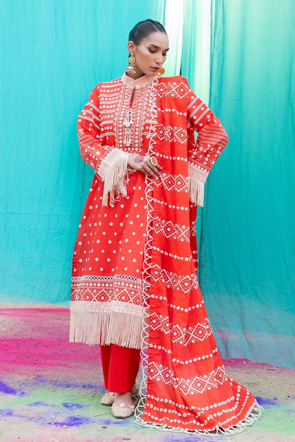 3 Piece Unstitched Lacquer Printed Lawn Suit