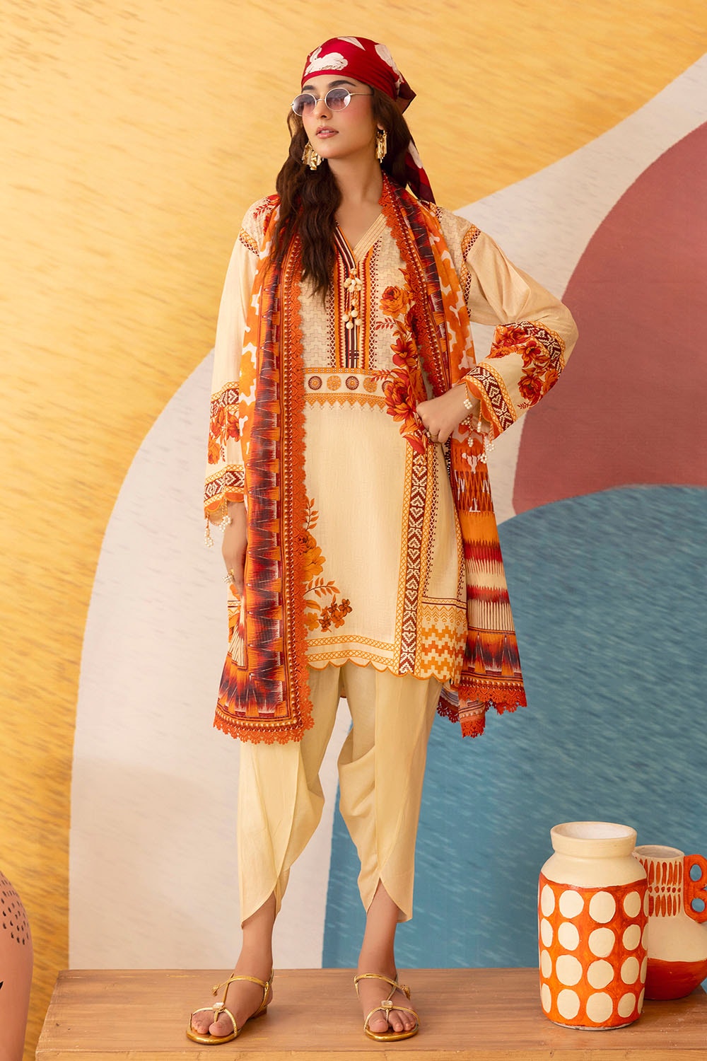 3 Piece Unstitched Printed Lawn Suit