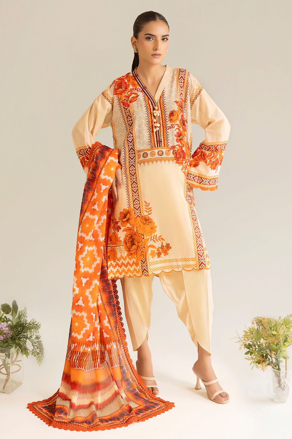 3 Piece Unstitched Printed Lawn Suit