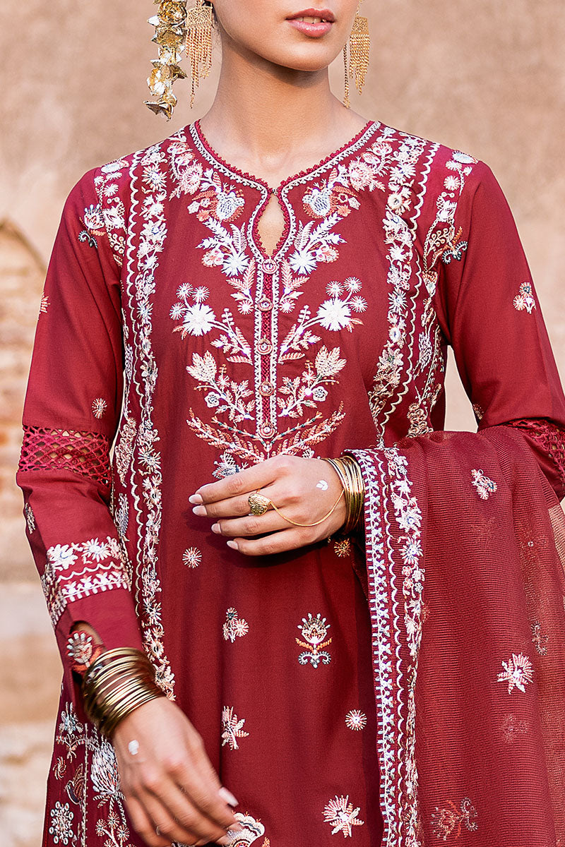 ROUGE ZEST-3PC EMBROIDERED LAWN SUIT (RTS)