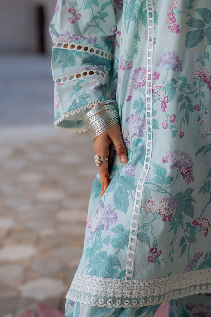 MINT GLAMOUR-3PC PRINTED LAWN SUIT