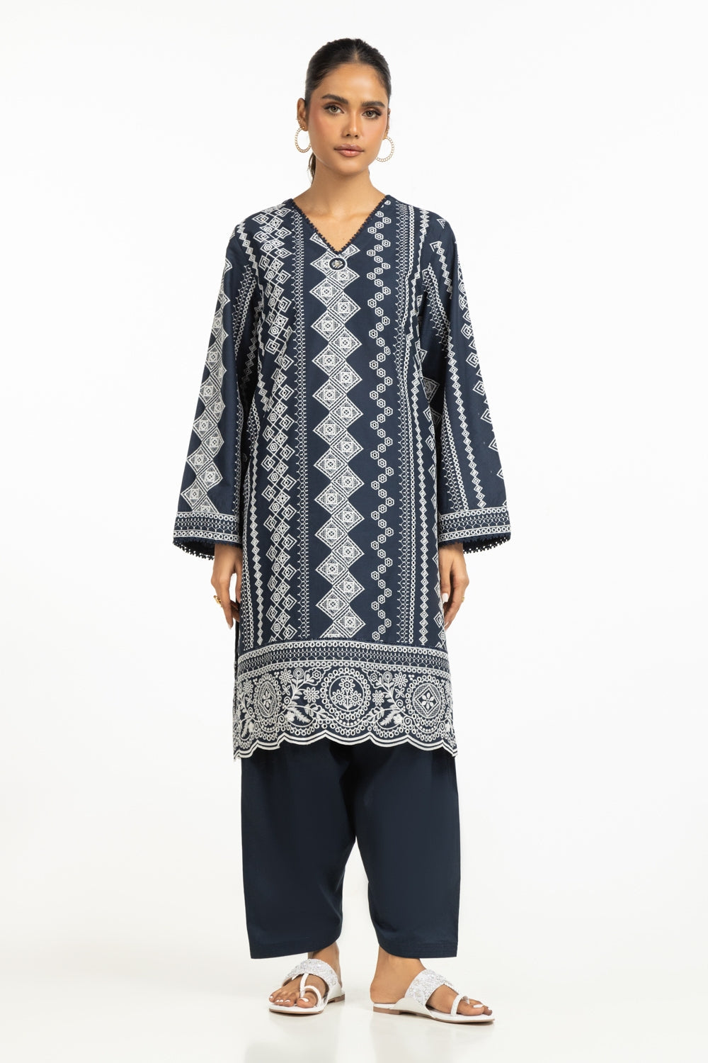 Lawn Embroidered Shirt And Trouser