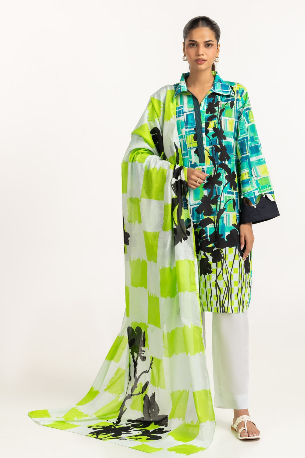 Lawn Printed Shirt And Dupatta