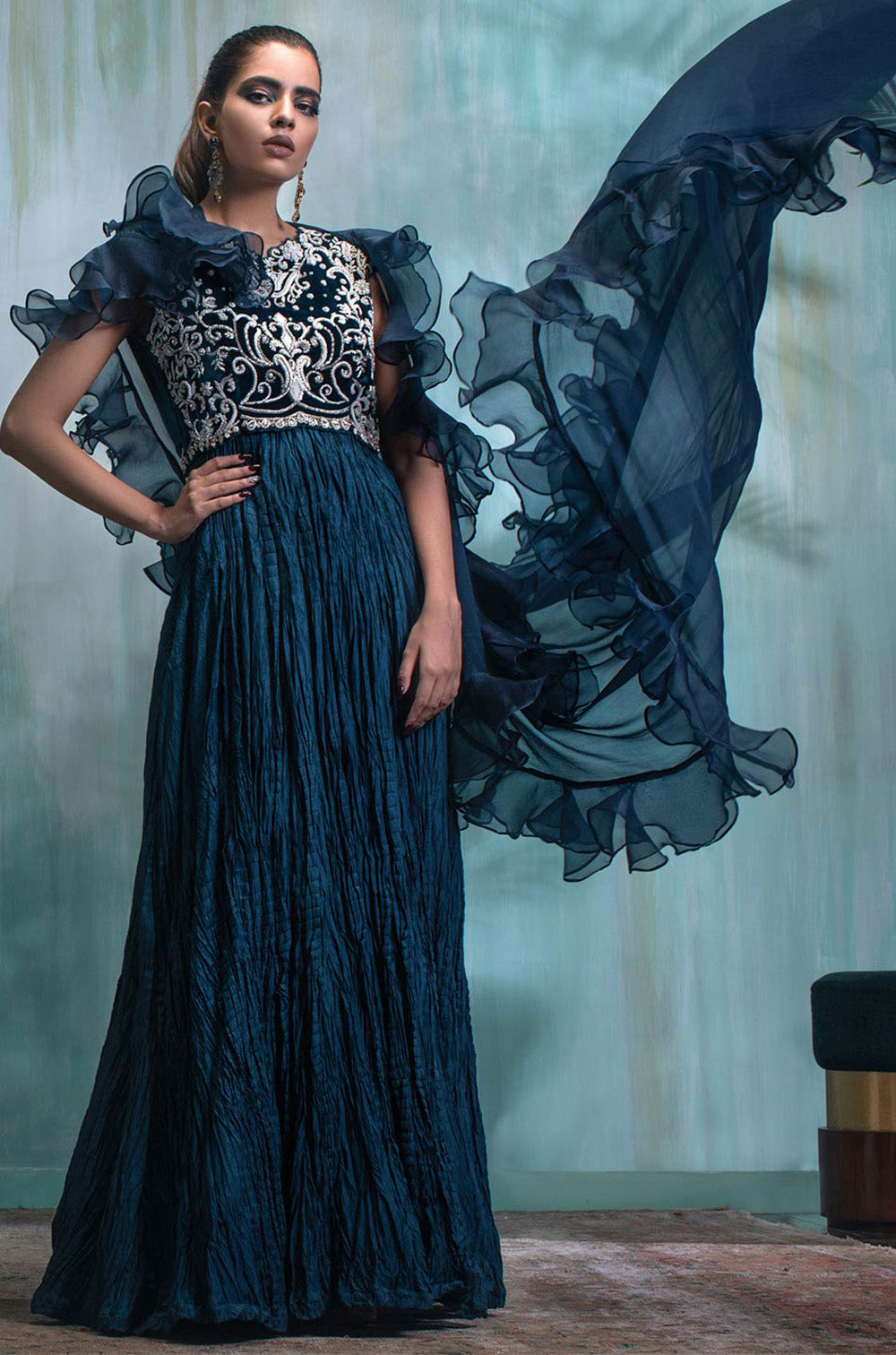 Lea Maxi And Ruffled Dupatta