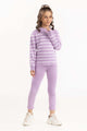 Junior Girl Light Purple Ribbed Knit Legging