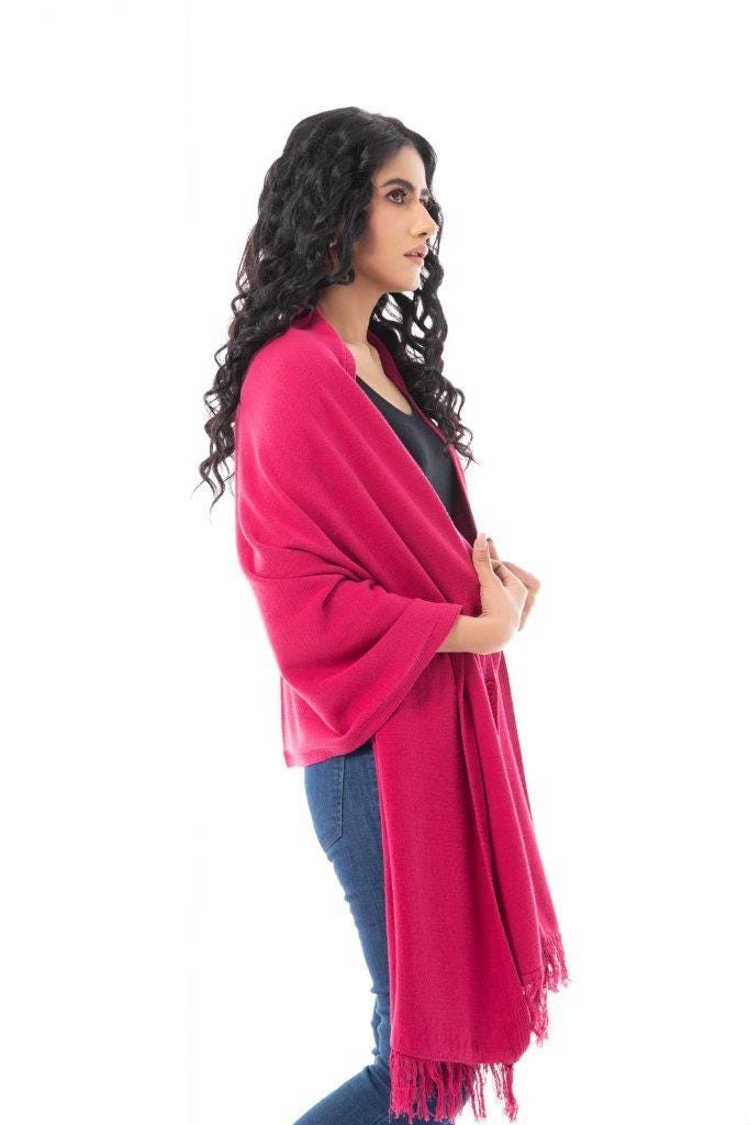 Cotton Winter Shawl With Button