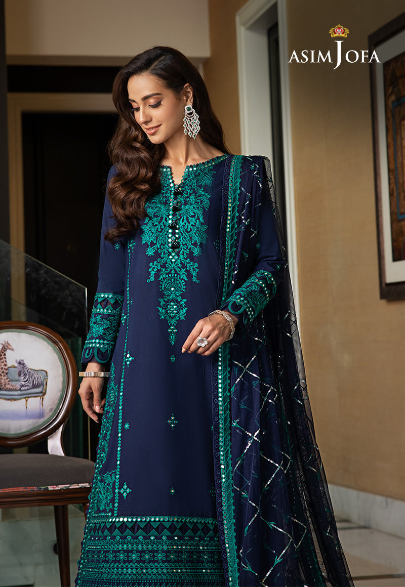 AJRN-22 EMBROIDERED LAWN SILK 3 PCS