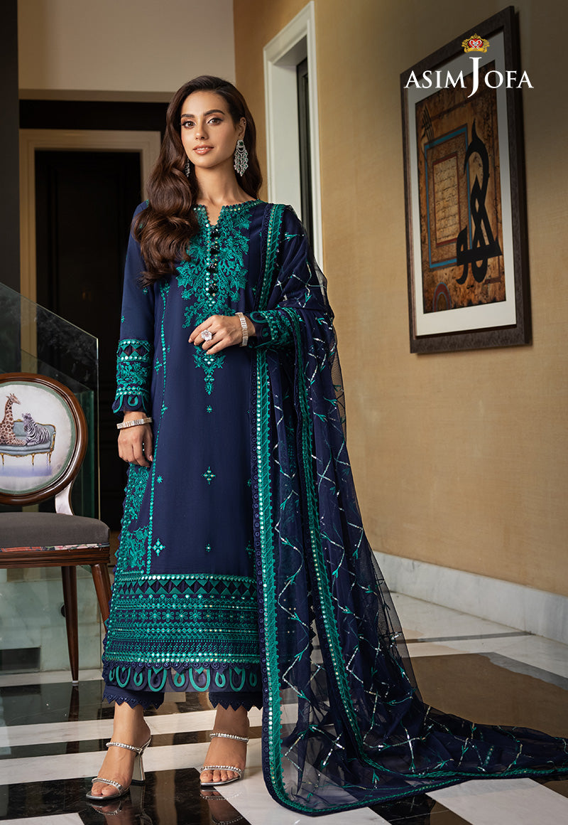 AJRN-22 EMBROIDERED LAWN SILK 3 PCS