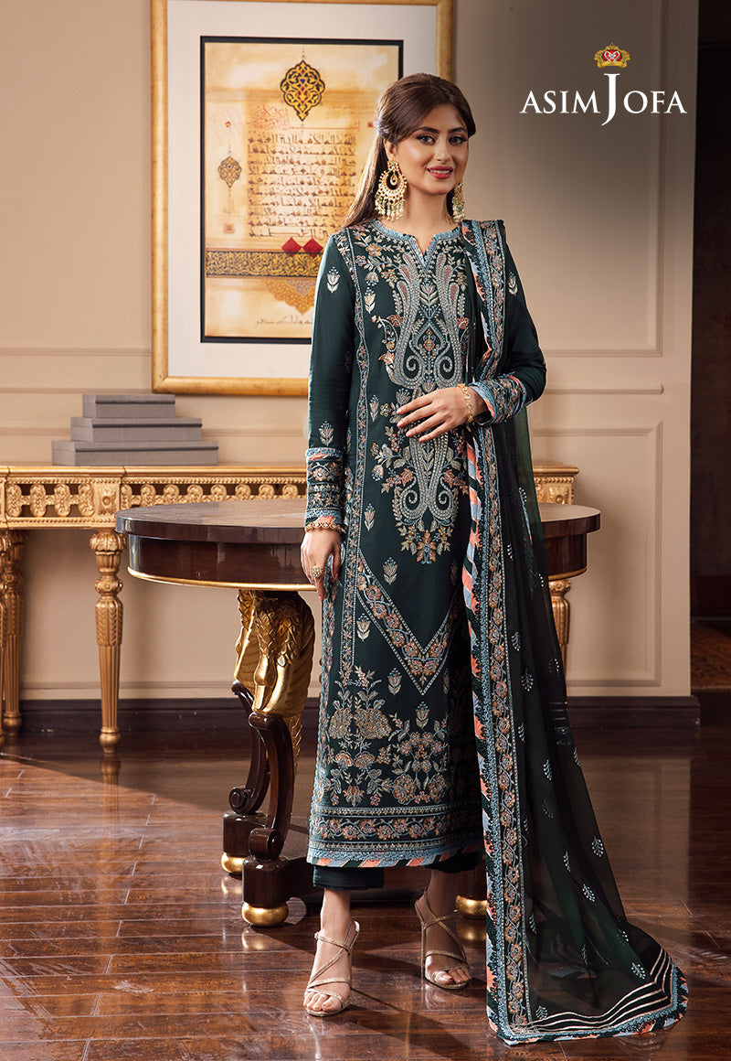 AJRN-27 EMBROIDERED LAWN SILK 3 PCS