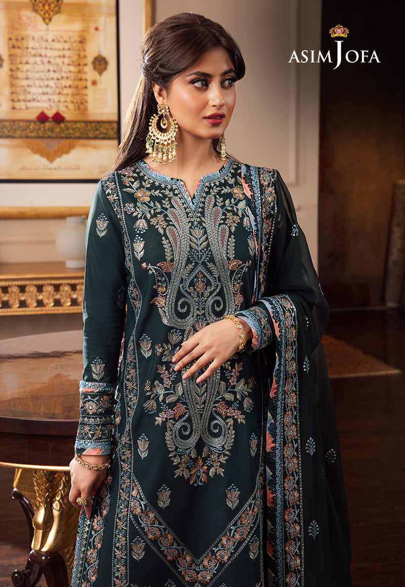 AJRN-27 EMBROIDERED LAWN SILK 3 PCS