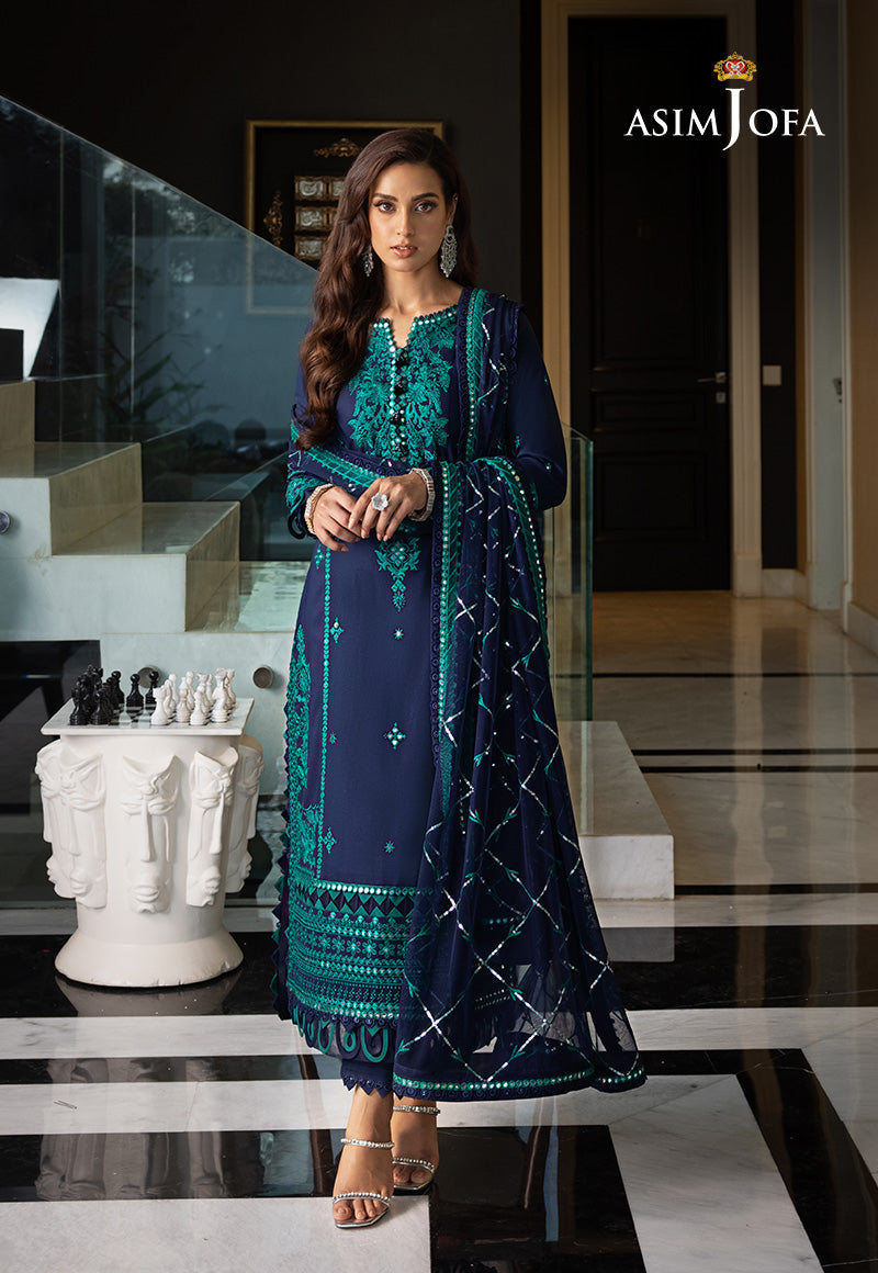 AJRN-22 EMBROIDERED LAWN SILK 3 PCS