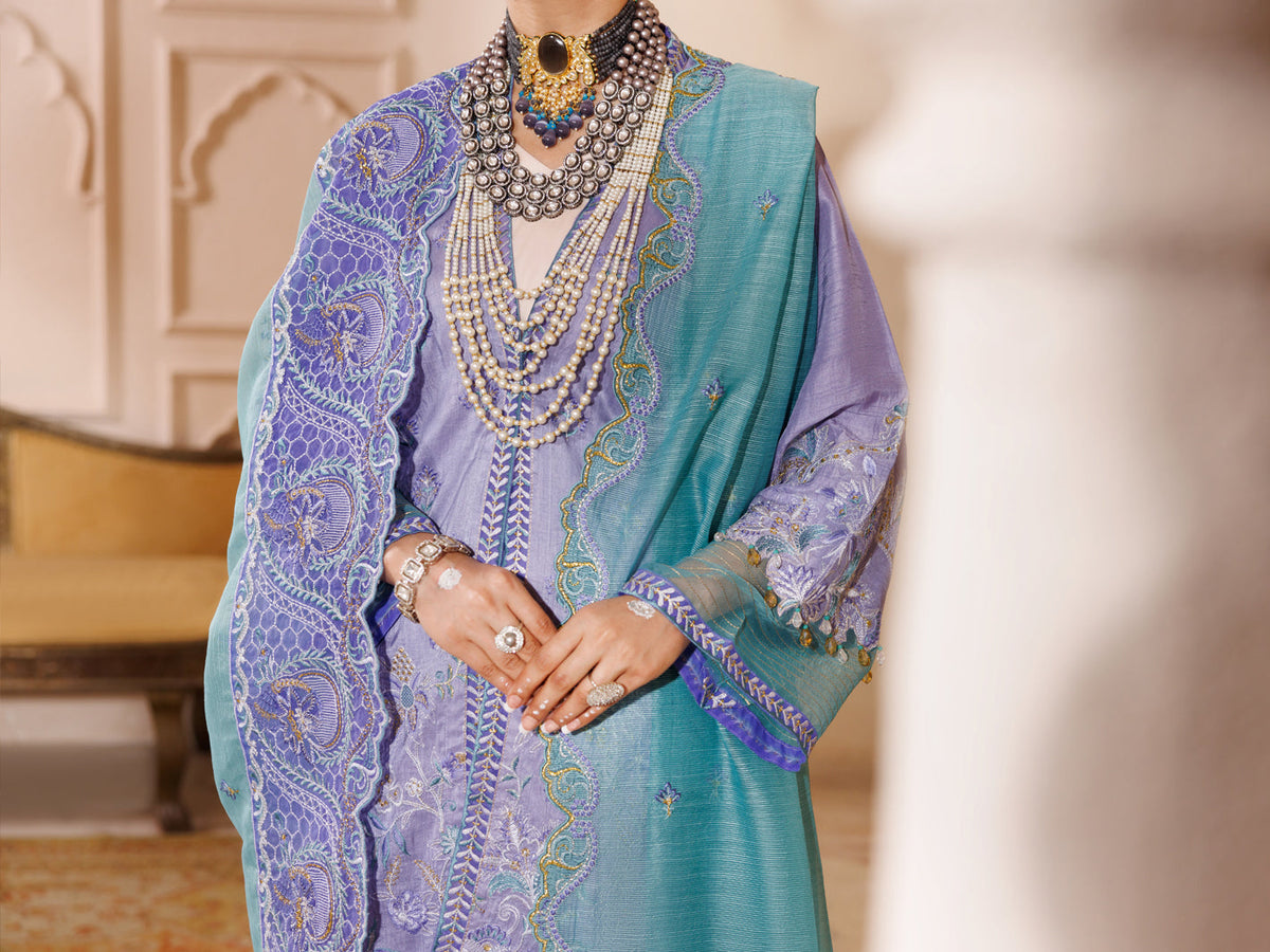 Light Purple Raw Silk Formal 3Pc Stitched - ALP-3PS-LS-454