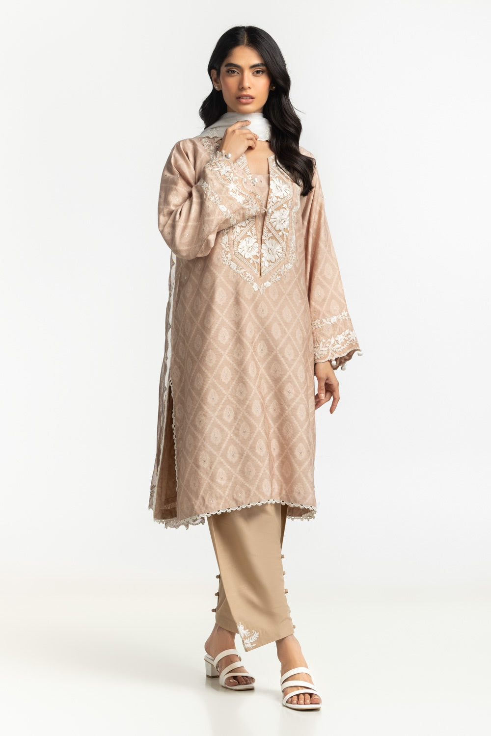 Lurex Jacquard Embroidered Shirt And Trouser
