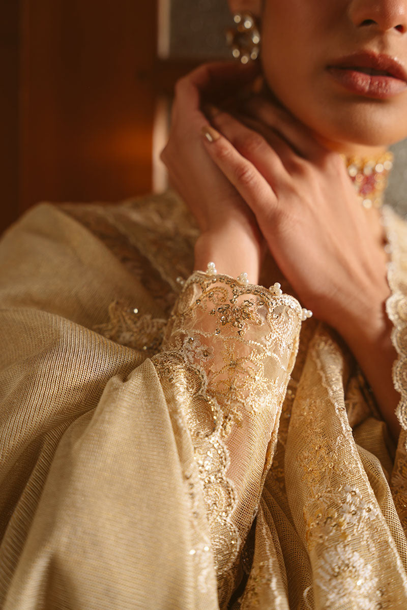 GOLDEN AURA-4 PIECE EMBROIDERED SILK SUIT