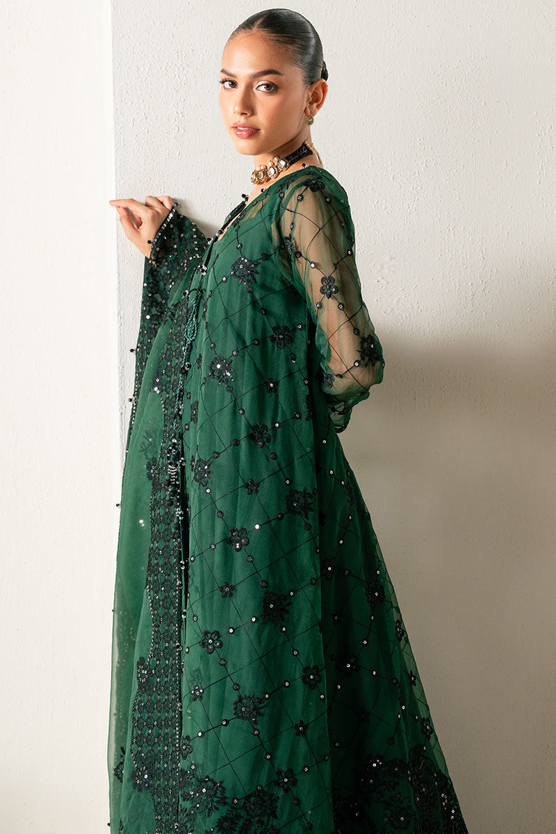 EMERALD DREAM-4PC ORGANZA EMBROIDERED SUIT