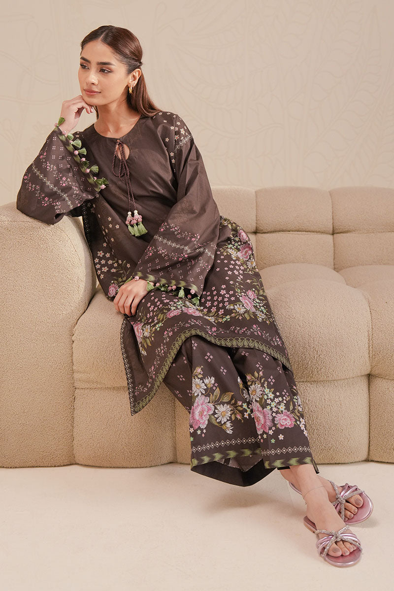 ENCHANTED FLORA-2 PIECE PRINTED LAWN SUIT