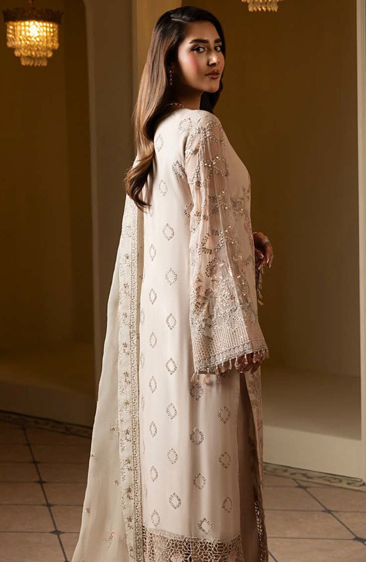 Lavish Premium Aashnai Style – Champagne Beige Formal Dress