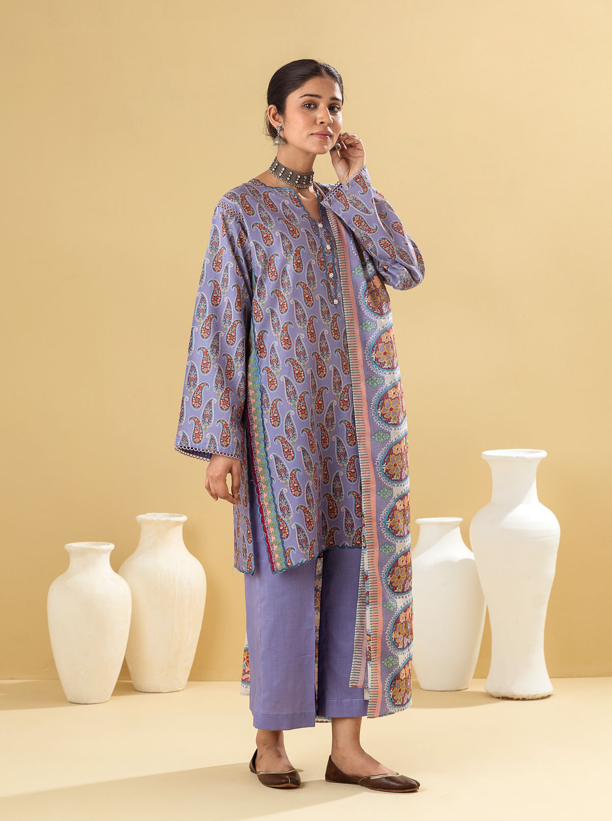 3 Piece - Printed Lawn Suit - Nostalgia