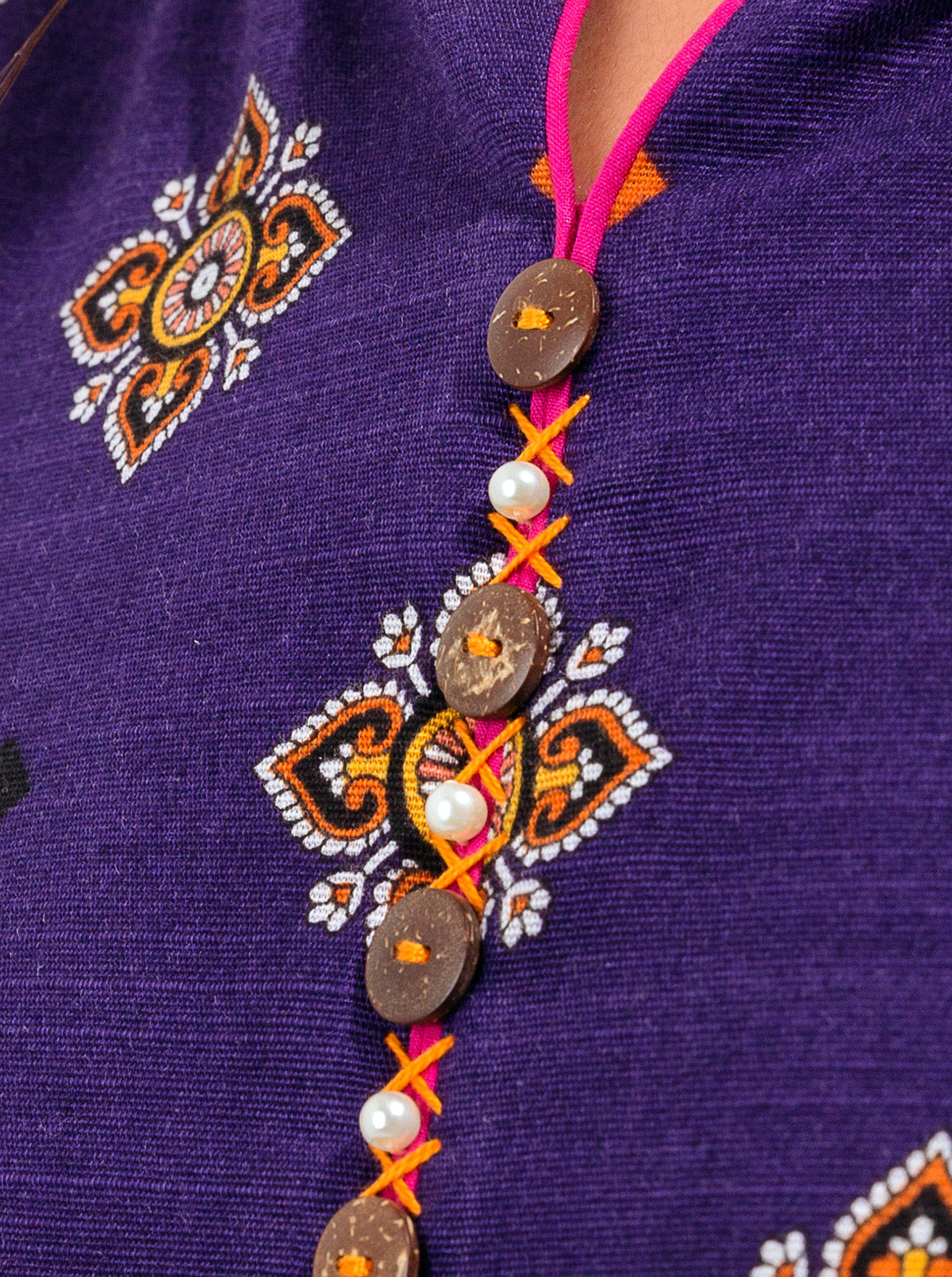 2 Piece - Printed Khaddar Suit - Violet Deco