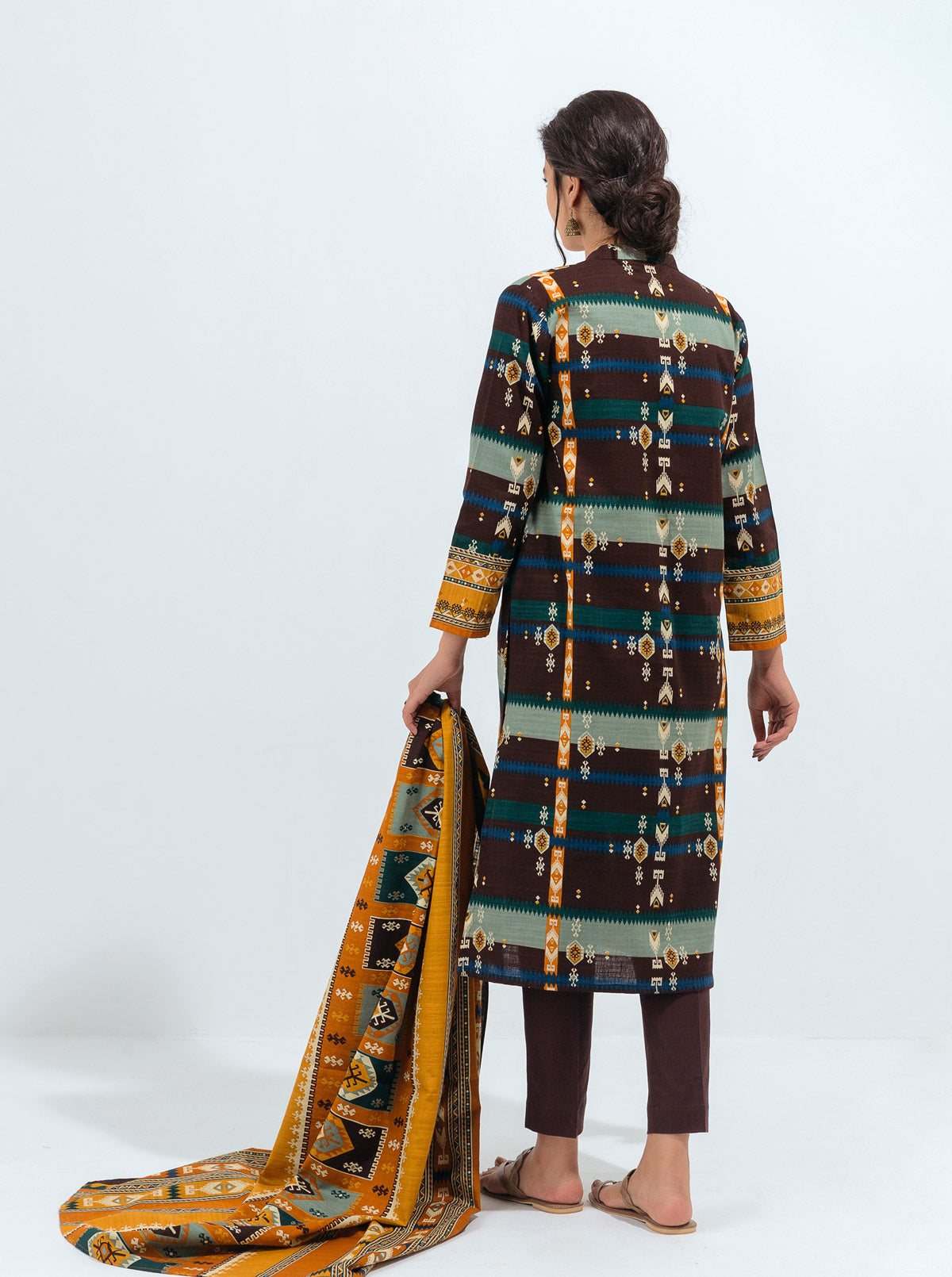 3 Piece - Printed Khaddar Suit - Alluring Charm