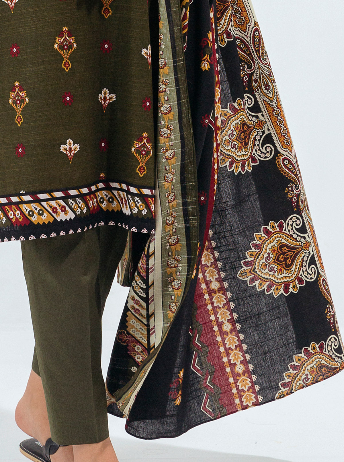 3 Piece - Printed Khaddar Suit - Jewel Tribe