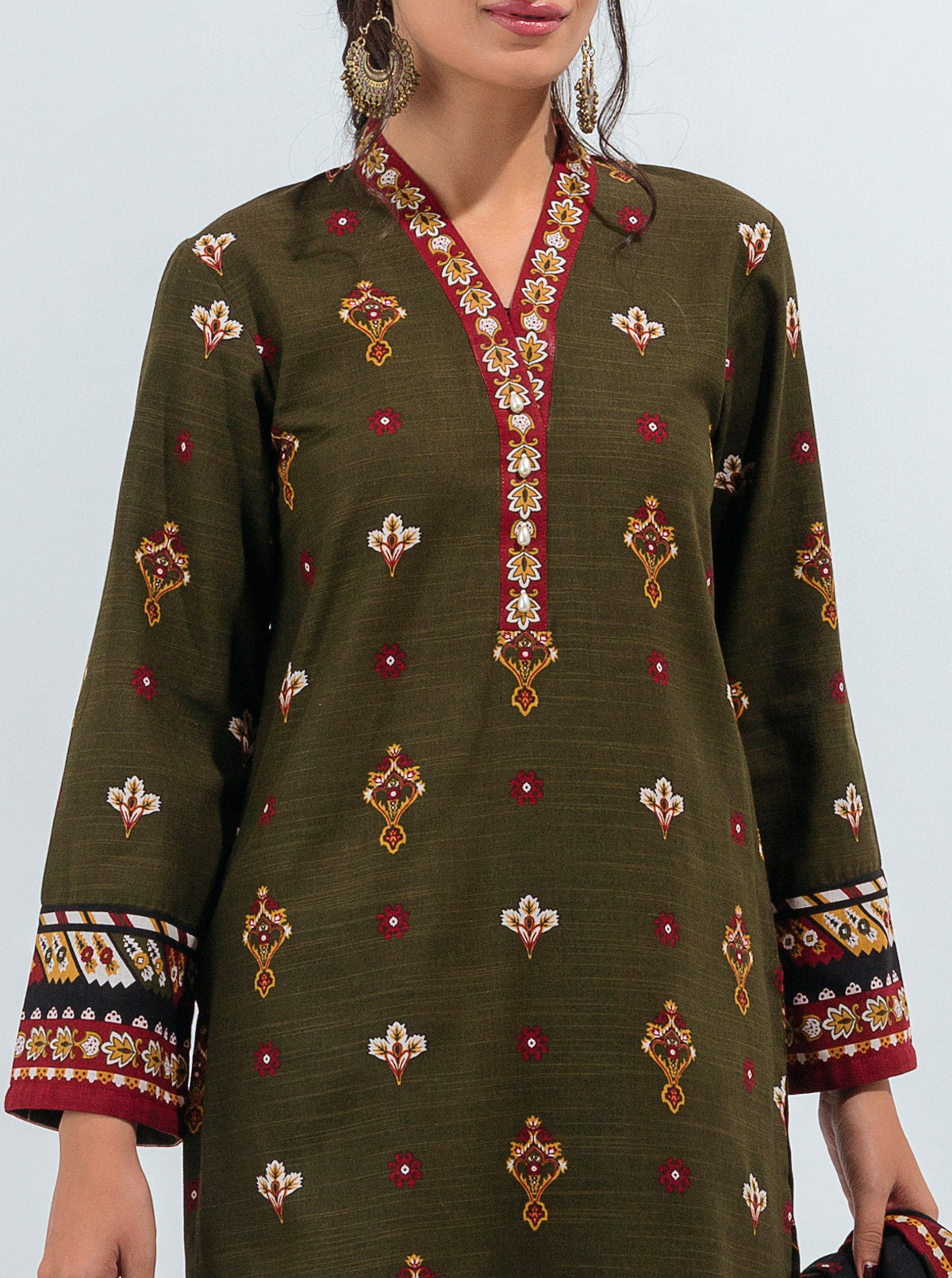 3 Piece - Printed Khaddar Suit - Jewel Tribe