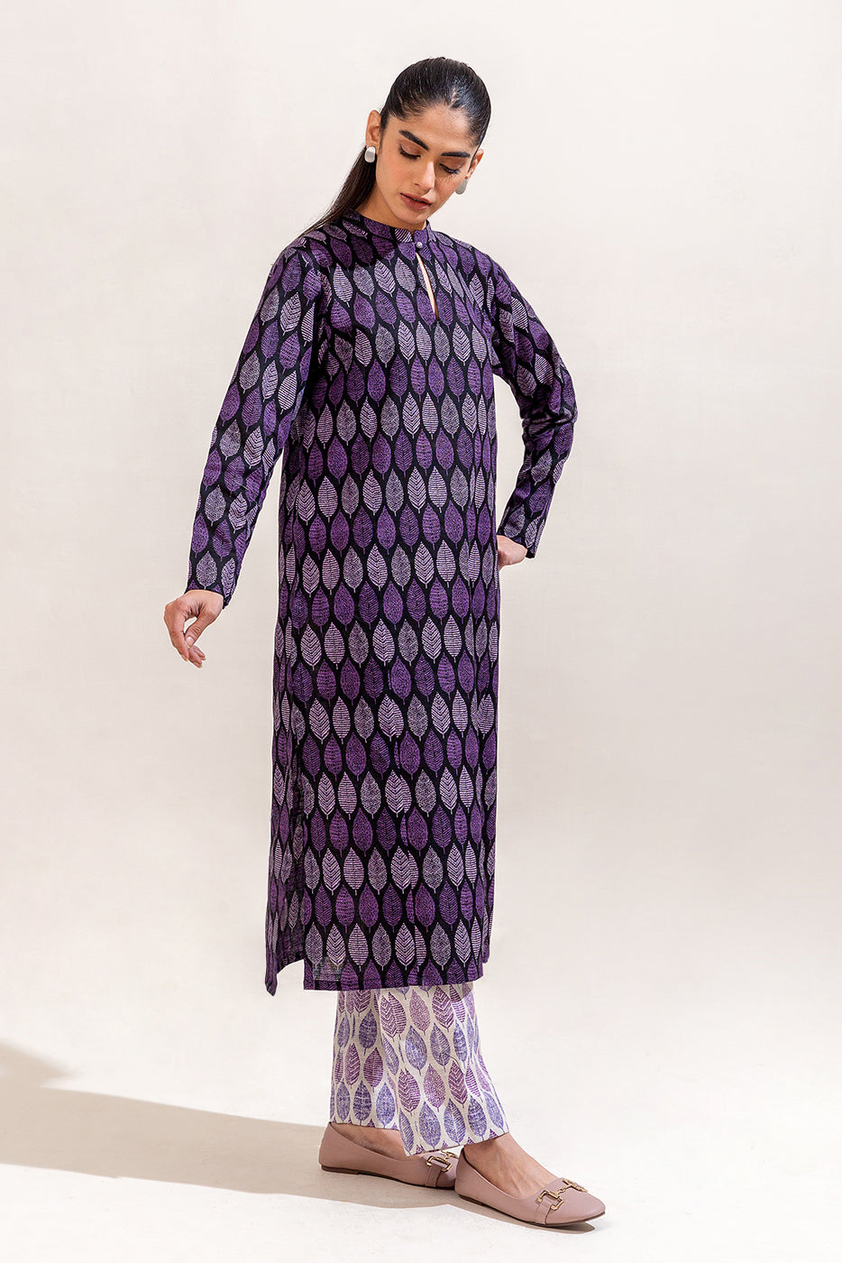 2 Piece Printed Khaddar Suit-Leafy Meadow (Unstitched)