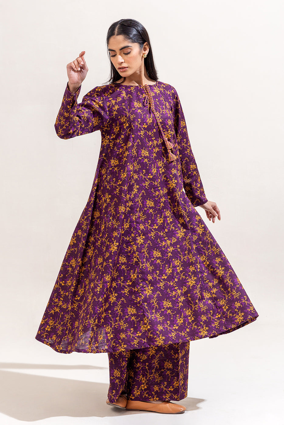 2 Piece Printed Khaddar Suit-Vintage Glow (Unstitched)