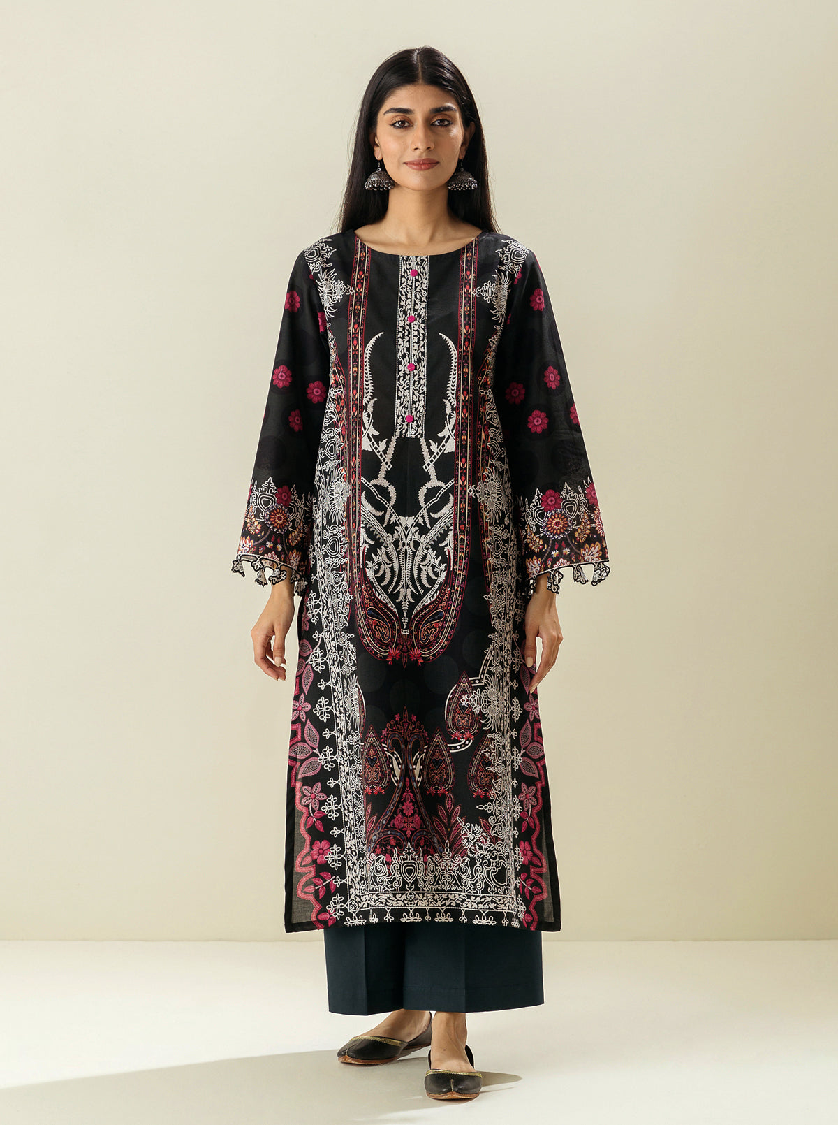 1 PIECE - PRINTED LAWN SHIRT - MIDNIGHT SUN