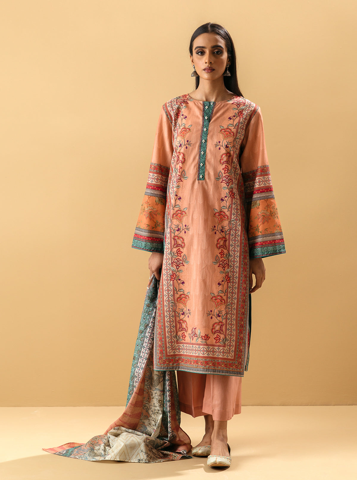 3 Piece - Printed Lawn Suit - Floral Candy