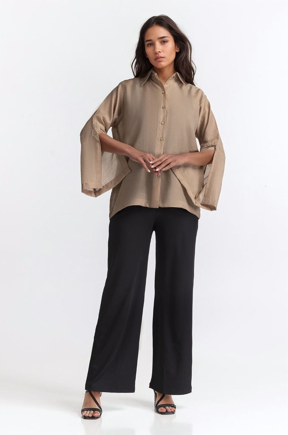 Mid Length Button Down Shirt